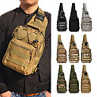 15 L Hiking Backpack Hiking Sling Backpack Lightweight Rain Waterproof Anti-Slip Wearable Outdoor Hiking Climbing Camping Oxford Cloth Army Green Camouflage Khaki
