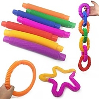 15 pack Fidget Pop Tube Toys for Kids and Adults,  Pipe Sensory Tools for Stress and Anxiety Relief,  Cool Bendable Multi-Color Stimming Toys Great as Gift,  Party Favors,  and Prizes for Fidgeters miniinthebox
