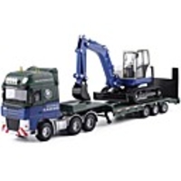 1:50 Toy Car Transporter Truck Construction Vehicle Construction Truck Set Backhoe Loader Excavator City View Exquisite Metal Mini Car Vehicles Toys for Party Favor or Kids Birthday Gift