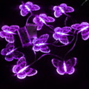 1.5M 10 Heads Purple Butterfly LED String Light (Use Battery)(CIS-84082)
