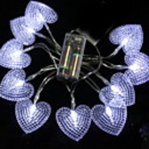 1.5M 10 Heads White Hearts LED String Light (Use Battery)(CIS-84083)