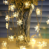 1.5m Snowflake String Lights 10 LEDs Warm White RGB White Christmas New Year Home Decorative AA Batteries Powered 1set