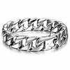 15mm curb cuban heavy big bracelet for mens women 316l stainless steel link chain bangle fits 9.5inch wrist