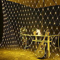 1.5Mx1.5M LED Net Lights Outdoor String Lights Wedding Decoration Christmas Tree Fairy Flexible Curtain String Light Outdoor Holiday Festival Multi-color Garden Decoration Lamp