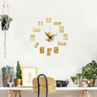 16 Inch Modern Design DIY Wall Clock 3D Acrylic Mirror Clock With Quartz Needle For Living Room