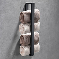 16-Inch Stainless Steel Bathroom Towel Holder,  Self Adhesive Bath Towel Rack,  Wall Mounted,  Contemporary Style Bathroom Hardware Accessories Towel Bar,  Rustproof,  3 Colors,  Matte Black,  Brushed,  Poli miniinthebox