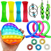 16 pcs Fidget Toys Anti Stress Toy Stretchy Strings Mesh Marble Push Pop Bubble Relief Gift For Adults Children Sensory Antistress Relief Toys miniinthebox