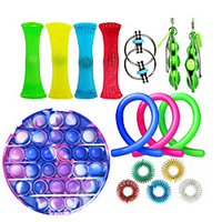 16 pcs Sensory Fidget Toys Set Bundle-DNA Pop Bubble Soybean Squeeze Stress Relief Balls with Fidget Hand Toys for Kids Adults Calming Toys for ADHD Autism Anxiety Relief miniinthebox