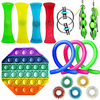 16 pcs Sensory Fidget Toys Set Pop Bubble Soybean Squeeze Stress Relief Balls with Fidget Hand Toys for Kids Adults Calming Toys for ADHD Autism Anxiety Relief miniinthebox