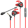 16 Wired In-ear Earphone 3.5mm Audio Jack Stereo Dual Drivers with Microphone with Volume Control InLine Control for Gaming