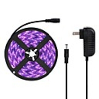 16.4FT 5M LED Light Strips Flexible Tiktok Lights UV Black Light 395-405nm 2835 8mm LED Flexible Strip with 2A Power Supply for Indoor Fluorescent Dance Party Stage Lighting Body Paint