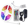 16.5ft 5m 5050 RGB LED Strip Light Full Color with 44-Key IR Remote Adapter Light Strip Kit DC12V Color Changing for Bedroom Home Party DIY Decoration