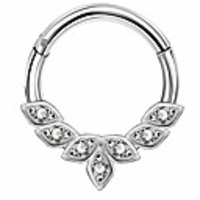 16g 316l stainless steel daith earrings hoop cluster cz hinged segment clicker daith clicker helix ear piercing