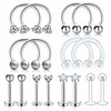 16g cartilage earrings earlobe anti helix conch rook tragus vertical piercing rings lip larbet studs pack body jewelry