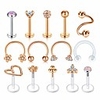 16g cartilage helix tragus stud earring twist spiral barbell lip rings labret stud horseshoe piercing twisted eyebrow rings piercing for women men jewelry
