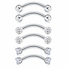 16g rook earrings eyebrow piercing rings surgical steel curved barbell with matte ball spike cz jeweled kit lip belly navel daith ear piercing jewelry bar 5/16 12pcs