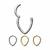 16g tear drop stainless steel hinged segment ring for septum,  lip,  eyebrow,  and ear piercings (rose gold plated)