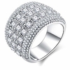 16mm s925 silver big band luxury cubic zirconia engagement rings for women fashion jewelry for women size 10