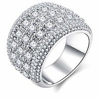 16mm s925 silver big band luxury cubic zirconia engagement rings for women fashion jewelry for women size 10