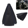 16mm Universal PU Leather Car Gear Shift Collars Carbon Fiber Auto Car Manual Stick Shifter Knob Gear Shift Boot Cover Gaiter