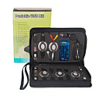 17-in-1 Portable USB Mouse and Connectivity Cables Kit with Leather Bag