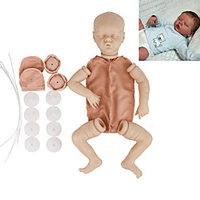 17 inch Reborn Toddler Doll DIY Unpainted Reborn Baby Doll Kit Professional-Painting Kit Baby Boy Baby Girl Twins A Hand Made Floppy Head No Eyelashes,  Hair,  Flesh Color Cloth Silicone Vinyl with