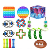 17 pcs Sensory Fidget Toys Set Pop Bubble Soybean Squeeze Stress Relief Balls with Fidget Hand Toys for Kids Adults Calming Toys for ADHD Autism Anxiety Relief miniinthebox