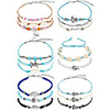 17 pieces anklet bracelets adjustable boho turtle starfish shell flamingo beach ankle bracelets foot jewelry for women (style a)
