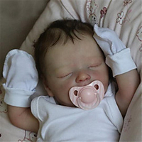 17.5 inch Reborn Doll Baby Toddler Toy Reborn Baby Doll Darren Newborn lifelike Hand Made Simulation Floppy Head Cloth Silicone Vinyl with Clothes and Accessories for Girls