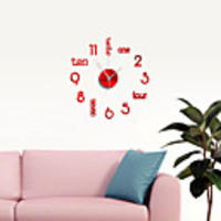 18 Inch DIY Wall Clock,  Modern 3D Wall Clock with Mirror Numbers Stickers for Home Office Decorations Gift