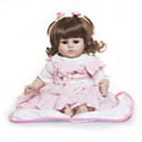 18 inch Reborn Doll Baby Girl Kids / Teen Cloth 3/4 Silicone Limbs and Cotton Filled Body with Clothes and Accessories for Girls