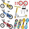 18 pcs Finger skateboards Mini fingerboards Finger bikes Finger Toys Plastics Alloy Office Desk Toys with Replacement Wheels and Tools Party Favors Kid