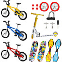18 pcs Finger skateboards Mini fingerboards Finger bikes Finger Toys Plastics Alloy Office Desk Toys with Replacement Wheels and Tools Party Favors Kid