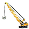1:87 Metalic Plastic ABS Crane Toy Truck Construction Vehicle Toy Car Retractable Tower Excavating Machinery Boys