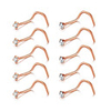 18g nose rings hoop stainless steel l-shaped nose rings studs screw nose piercing tragus cartilage helix earrings hoop piercing jewelry set 10pcs