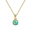 18k gold plated opal pendant necklace 4 prongs setting solitaire fine jewelry for women