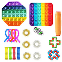 19 pcs Fidget Toys Anti Stress Set Stretchy Strings toys for Adults Children Gift Pack Squishy Sensory Antistress Relief Figet Toy miniinthebox