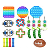 19 pcs Sensory Fidget Toys Set Pop Bubble Soybean Squeeze Stress Relief Balls with Fidget Hand Toys for Kids Adults Calming Toys for ADHD Autism Anxiety Relief miniinthebox