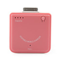 1900mAh High-quality Portable Power Station with 7 types plugs for iphone4(Pink)