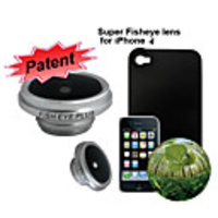 190°Super Fish Eye Lens with Protective Back Case for Apple iPhone 4
