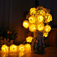 1M 10leds LED Rose Christmas Lights Holiday String Lights Valentine Wedding Decoration Flower Bulbs LED Lamp AA Battery