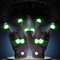 1pair Kid Adult LED Flashing Magic Glove Glow In The Dark Toys Light Up Finger Tip Lighting Toys for Children Novelty Party Toys