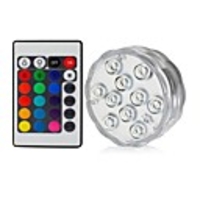 1pc 10leds RGB Led Underwater Light Pond Submersible Waterproof Swimming Pool Light Battery Operated for Wedding Party