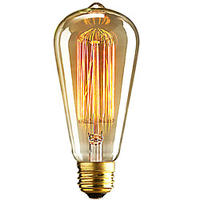 1pc 40 W E26 / E27 ST64 Warm White 2300 k Retro / Dimmable / Decorative Incandescent Vintage Edison Light Bulb 220-240 V miniinthebox