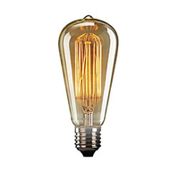 1pc 60 W E26 / E27 ST64 Warm White 2300 k Retro / Decorative Incandescent Vintage Edison Light Bulb 220 V / 110 V miniinthebox
