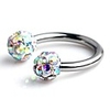 1pc colorful crystal nose septum horseshoe earring eyebrow lip helix tragus cartilage piercing ring 16g 8mm