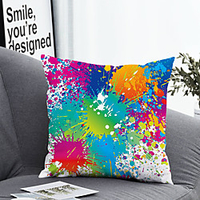1pc Cushion Cover with Pillow Insert Double Print 38x38cm / 45x45cm Polyester Color Ink Splashing