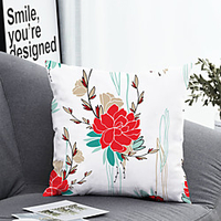 1pc Cushion Cover with Pillow Insert Double Print 38x38cm / 45x45cm Polyester Floral