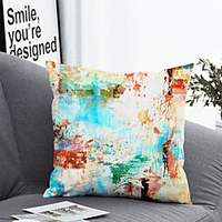 1pc Cushion Cover with Pillow Insert Double Print 38x38cm / 45x45cm Polyester Oil Painting Style