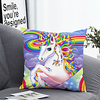 1pc Cushion Cover with Pillow Insert Double Print 38x38cm / 45x45cm Polyester Rainbow Unicorn